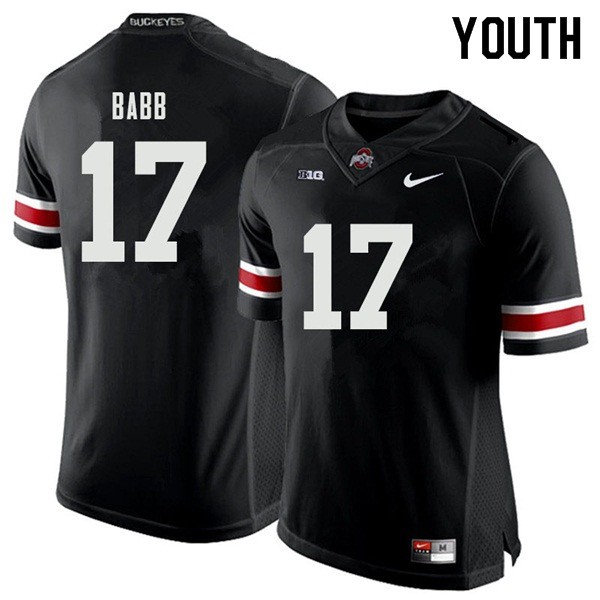 Ohio State Buckeyes #17 Kamryn Babb Youth Football Jersey Black OSU55376